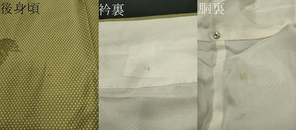 平和屋着物■上質なお召　舞葉文　正絹　逸品　CAAJ5126yk