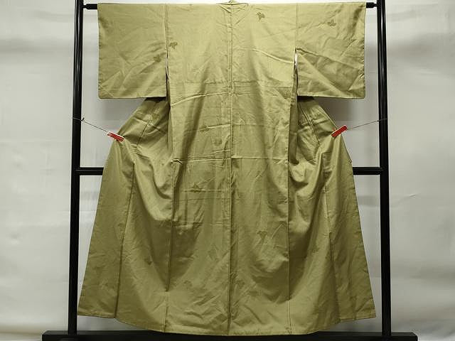 平和屋着物■上質なお召　舞葉文　正絹　逸品　CAAJ5126yk
