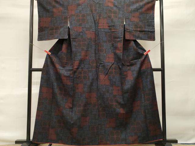 平和屋着物■上質な紬 吉祥花文 正絹 逸品 CAAJ7988ch