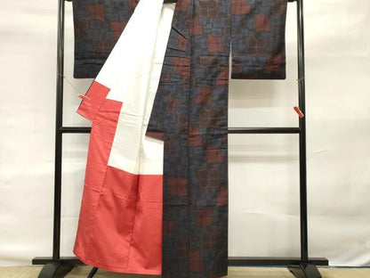 平和屋着物■上質な紬 吉祥花文 正絹 逸品 CAAJ7988ch
