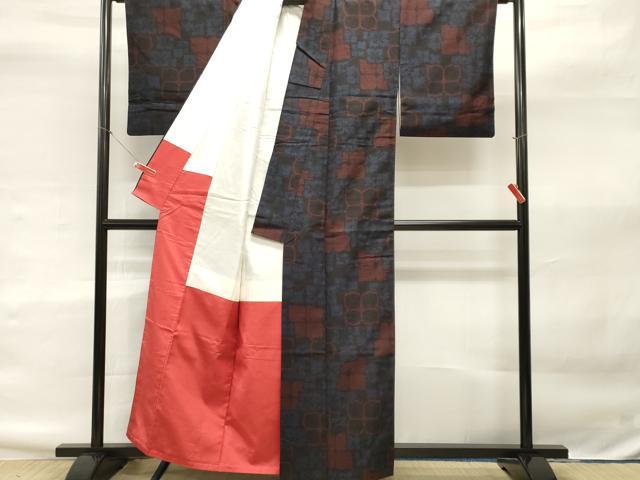 平和屋着物■上質な紬 吉祥花文 正絹 逸品 CAAJ7988ch