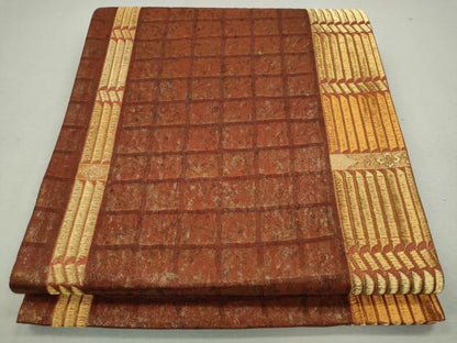 平和屋着物◎六通柄袋帯 吉祥文 金糸 引箔 正絹 逸品 CAAJ8114ku