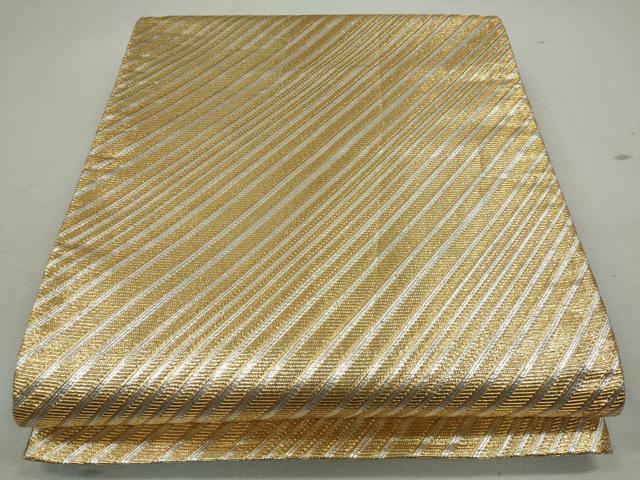 平和屋着物◎全通柄袋帯 斜線文 金銀糸 正絹 逸品 CAAJ8123ku