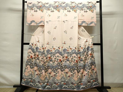 平和屋着物■付下げ　吉祥草花文　暈し染め　正絹　逸品　CAAJ8708ze