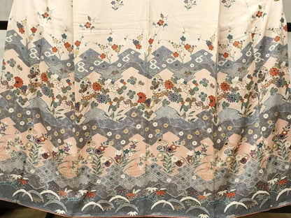 平和屋着物■付下げ　吉祥草花文　暈し染め　正絹　逸品　CAAJ8708ze