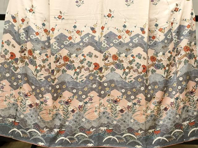 平和屋着物■付下げ　吉祥草花文　暈し染め　正絹　逸品　CAAJ8708ze