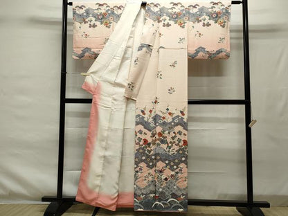 平和屋着物■付下げ　吉祥草花文　暈し染め　正絹　逸品　CAAJ8708ze