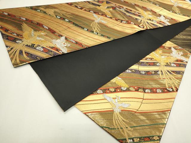 平和屋着物●六通柄袋帯 唐織 鳳凰花文 金銀糸 正絹 逸品 CAAJ9483th