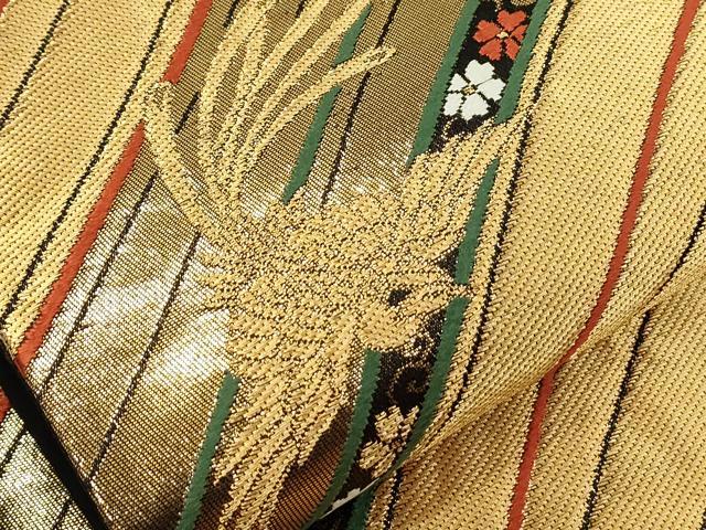 平和屋着物●六通柄袋帯 唐織 鳳凰花文 金銀糸 正絹 逸品 CAAJ9483th