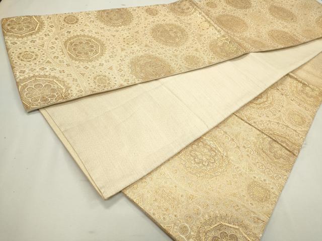 平和屋着物●六通柄袋帯 正倉院花文 金糸 正絹 逸品 CAAJ9485th