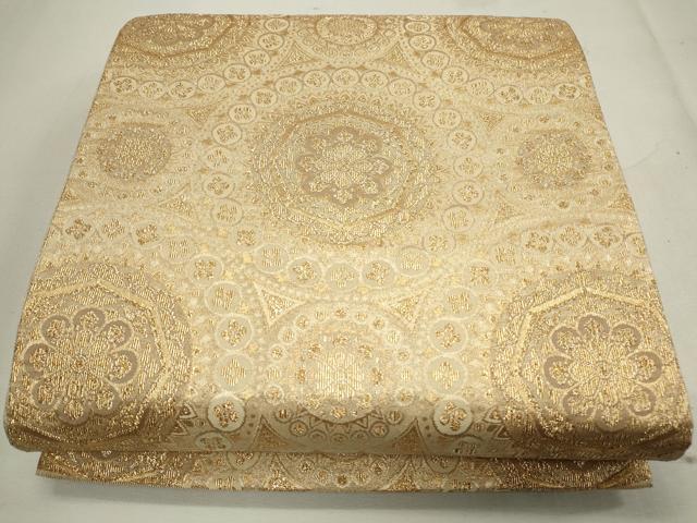 平和屋着物●六通柄袋帯 正倉院花文 金糸 正絹 逸品 CAAJ9485th