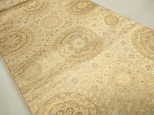 平和屋着物●六通柄袋帯 正倉院花文 金糸 正絹 逸品 CAAJ9485th