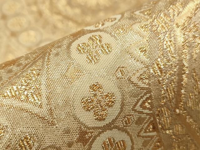 平和屋着物●六通柄袋帯 正倉院花文 金糸 正絹 逸品 CAAJ9485th