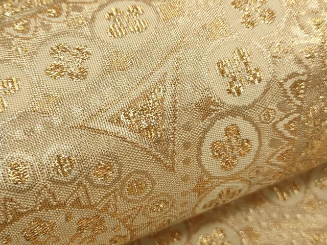 平和屋着物●六通柄袋帯 正倉院花文 金糸 正絹 逸品 CAAJ9485th