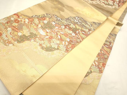 平和屋着物◎六通柄袋帯 道長花鳥文 金糸 逸品 CAAJ9616oy
