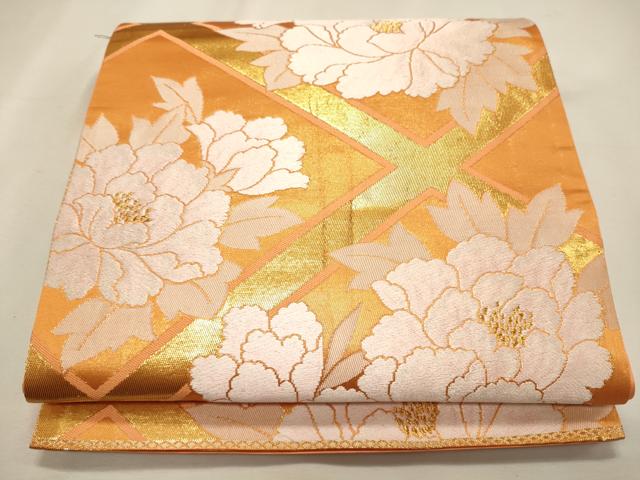 平和屋着物◎六通柄袋帯 椿 箔錦 金糸 逸品 CAAJ9617oy