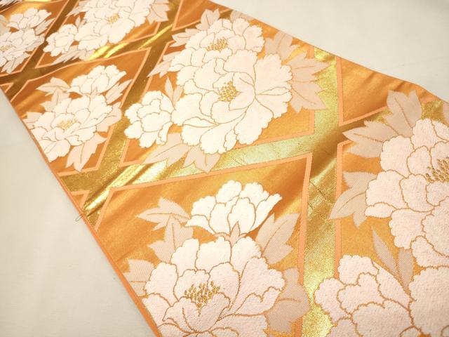 平和屋着物◎六通柄袋帯 椿 箔錦 金糸 逸品 CAAJ9617oy