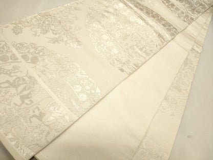 平和屋着物◎六通柄 本袋帯 絵皿狩猟文 銀糸 逸品 CAAJ9618oy