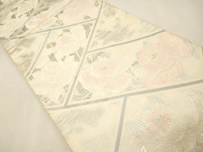 平和屋着物◎六通柄袋帯 檜垣花文 銀糸 逸品 CAAJ9681oy