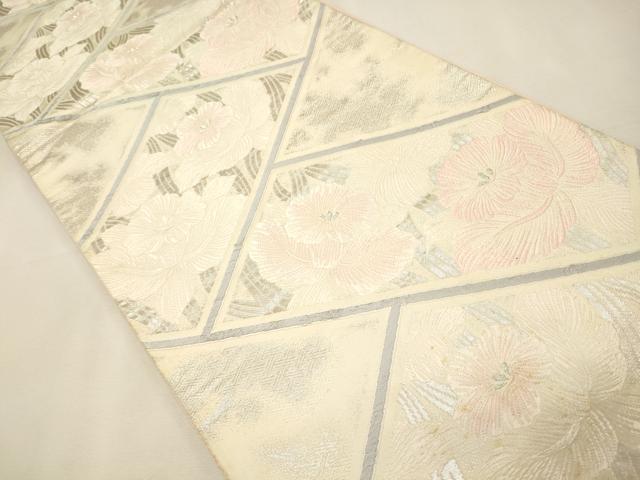平和屋着物◎六通柄袋帯 檜垣花文 銀糸 逸品 CAAJ9681oy