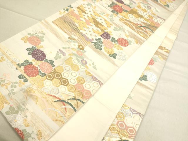 平和屋着物◎六通柄袋帯 唐織名錦遺芳 金銀糸 逸品 CAAJ9712oy