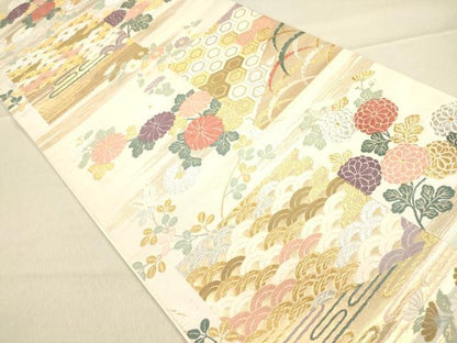 平和屋着物◎六通柄袋帯 唐織名錦遺芳 金銀糸 逸品 CAAJ9712oy