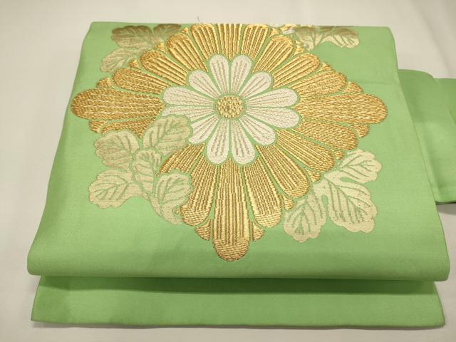 平和屋着物◎九寸名古屋帯 菱花文 金銀糸 正絹 逸品 CAAJ9931oy