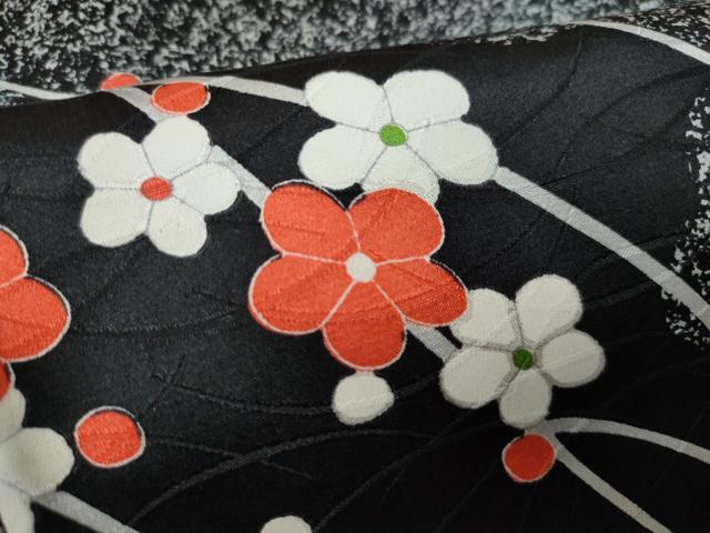 平和屋着物■上質な小紋　枝花文　正絹　逸品　CAAK1220vf