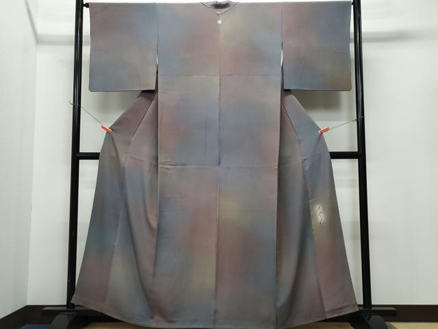 平和屋着物●染色作家 斉藤三才 小紋 霞文 暈し染め 正絹 逸品 CAAK1365vf