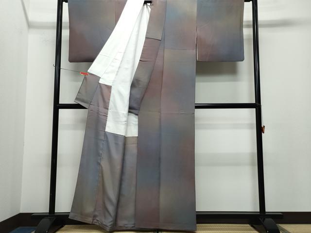 平和屋着物●染色作家 斉藤三才 小紋 霞文 暈し染め 正絹 逸品 CAAK1365vf