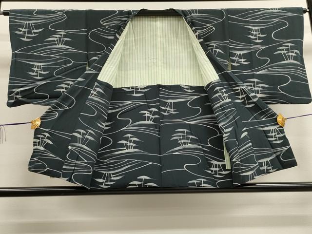 平和屋着物■道行コート　草木文　正絹　逸品　CAAK3834dy