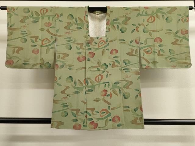 平和屋着物■道行コート 枝花文 暈し染め 正絹 逸品 CAAK3854dy