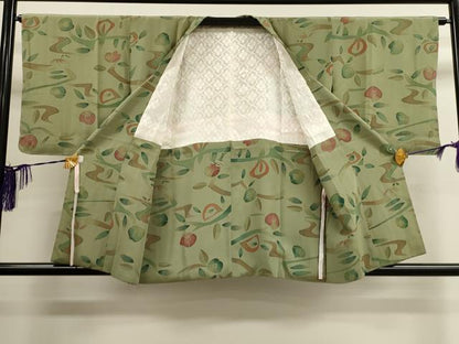 平和屋着物■道行コート 枝花文 暈し染め 正絹 逸品 CAAK3854dy