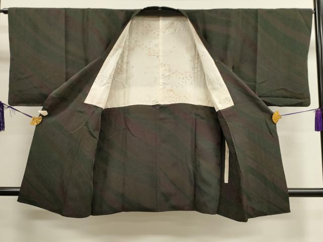 平和屋着物■道行コート 草花文 正絹 逸品 CAAK3876dy