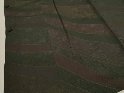 平和屋着物■道行コート 草花文 正絹 逸品 CAAK3876dy