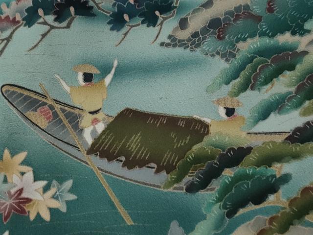 平和屋着物■豪華黒留袖 作家物 人物舟浜松文 正絹 逸品 CAAK6410yc