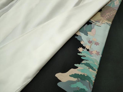 平和屋着物■豪華黒留袖 作家物 人物舟浜松文 正絹 逸品 CAAK6410yc