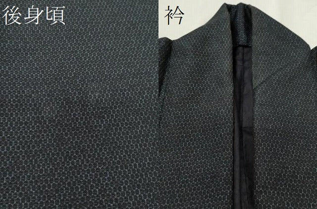 平和屋着物■男性 お召 亀甲文様 正絹 逸品 CAAK7291ze