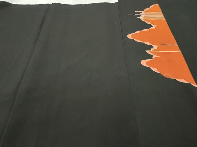 平和屋着物■豪華黒留袖 駒刺繍 雲重ね飛鶴箔散らし文 金彩 正絹 逸品 CAAK8252ev