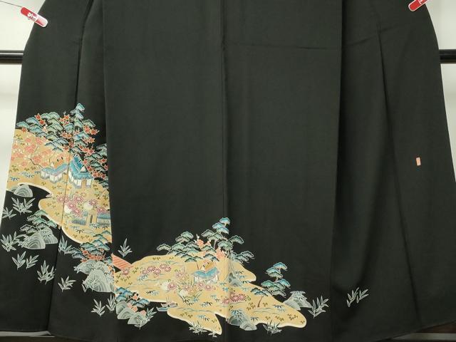 平和屋着物■豪華黒留袖 作家物 風景文 正絹 逸品 CAAK8274ev