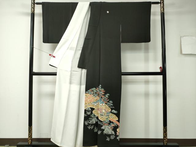 平和屋着物■豪華黒留袖 作家物 風景文 正絹 逸品 CAAK8274ev