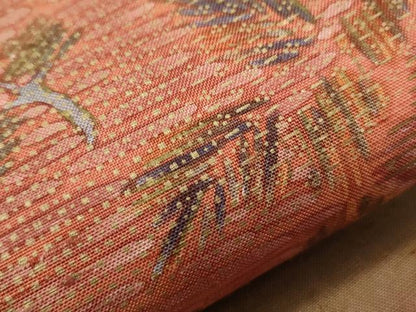 平和屋着物■太鼓柄袋帯 紬地 吉祥花文 金彩 正絹 逸品 CAAK9052th