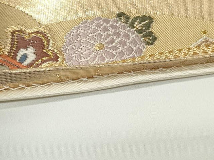 平和屋着物■六通柄袋帯 冊子鳳凰花丸文 正絹 逸品 CAAL0143ng