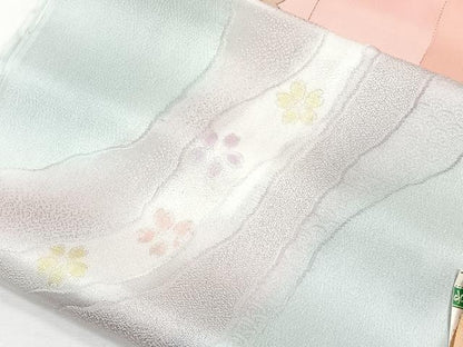 平和屋着物★和装小物　上質な帯揚げ10枚セット　刺繍　桜　舞蝶文　麻の葉　ぼかし染　金彩　丹後ちりめん　逸品　CAAL0420xi
