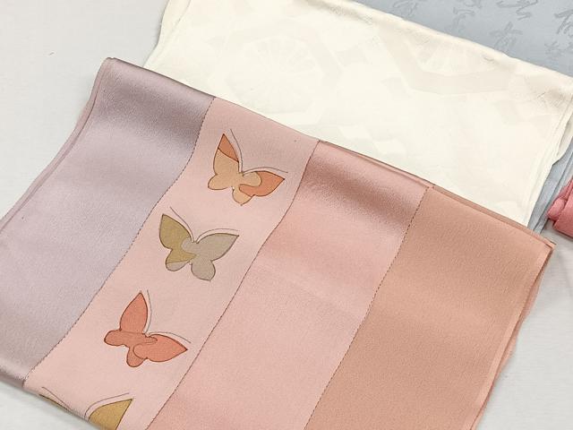 平和屋着物★和装小物　上質な帯揚げ10枚セット　刺繍　桜　舞蝶文　麻の葉　ぼかし染　金彩　丹後ちりめん　逸品　CAAL0420xi