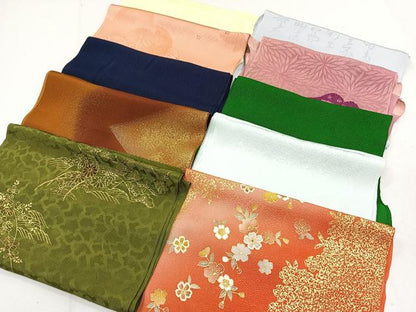 平和屋着物★和装小物 上質な帯揚げ10枚セット 絞り 青梅波 菊 金彩 逸品 CAAL0421xi
