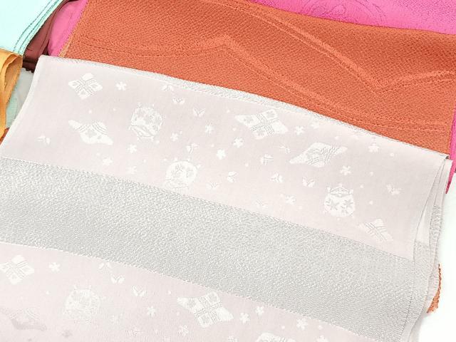 平和屋着物★和装小物　上質な帯揚げ10枚セット　絞り　花鳥丸文　ぼかし染　金彩　丹後ちりめん　逸品　CAAL0425xi
