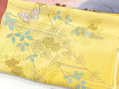 平和屋着物★和装小物　上質な帯揚げ10枚セット　絞り　枝花鳥文　ぼかし染　金彩　未使用　未使用　逸品　CAAL0426xi