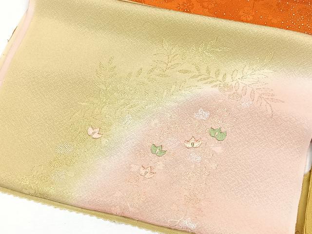 平和屋着物★和装小物　上質な帯揚げ10枚セット　刺繍　立涌花文　ぼかし染　金彩　未使用あり　逸品　CAAL0429xi