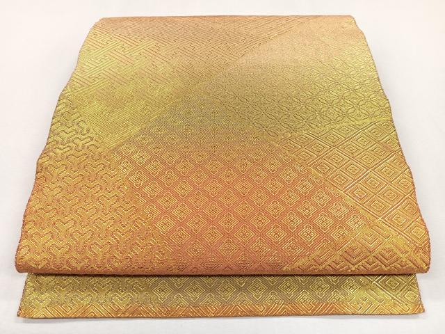 平和屋着物◎佐賀錦 全通柄袋帯 切嵌吉祥文 金糸 正絹 逸品 CAAL2407ua